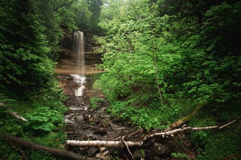 Springtime at Munising Falls in Munising Michigan - Michigan.Photography