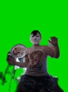 Man Dancing With Lamp And Green Background GIF - Man Dancing With Lamp ...