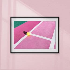 WALL ART Pink Tennis Court, Retro Poster, Wall Print, Digital Download ...