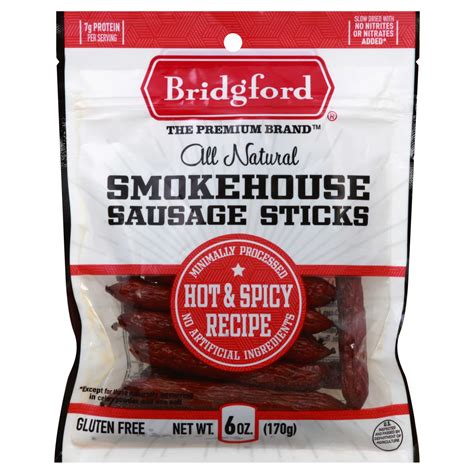 Bridgford Hot & Spicy Recipe Smokehouse Sausage Sticks - Shop Jerky at H-E-B