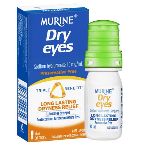 Murine Dry Eyes Eye Drops 10mL Long Lasting Dryness Relief Preservative Free | eBay