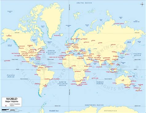 World Airport Map, World Map with International Airports, Major ...