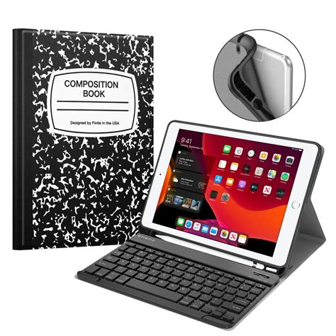 Fintie TPU Keyboard Case for iPad 10.2 inch 9th/ 8th/ 7th Generation - [Built-in Pencil Holder ...