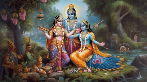 The Hindu God Lord Krishna And His Wife Shri Rani Background, Rama Sita Picture, Rama, Asia ...