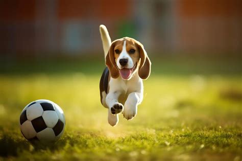 Premium AI Image | Cute Beagle Playing Outdoor And Copy Space