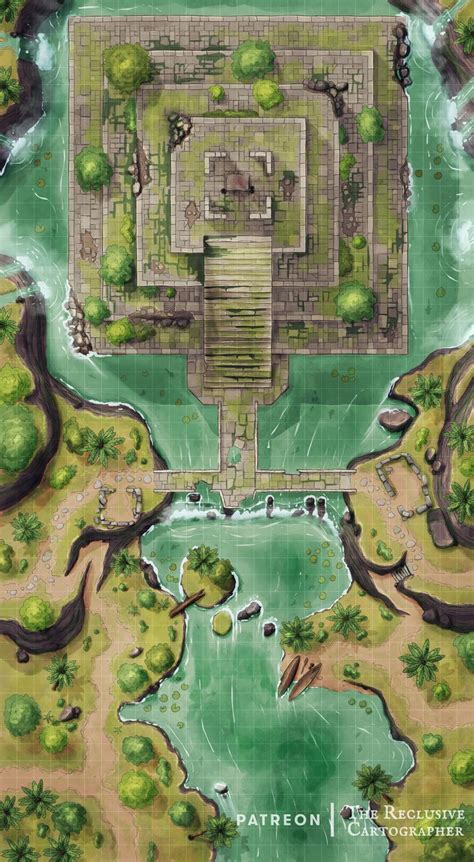 Jungle Ruins 28x51 - Battlemap | Patreon | Fantasy city map, Fantasy ...