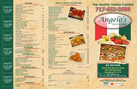 Menu of Angelo's Pizza in Harrisburg, PA 17112