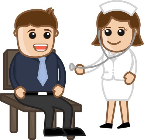 Nurse Checking Patient - Medical Cartoon Characters Royalty-Free Stock ...