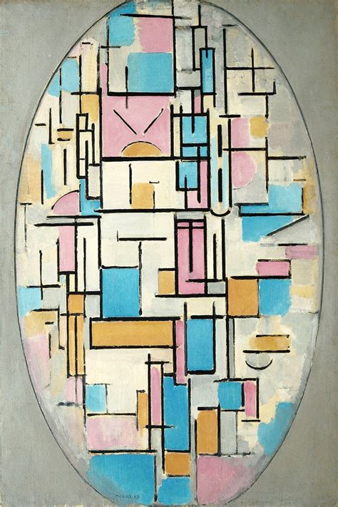 Composition-in-oval-with-color-planes-Piet Mondrian,Giclee Print ...