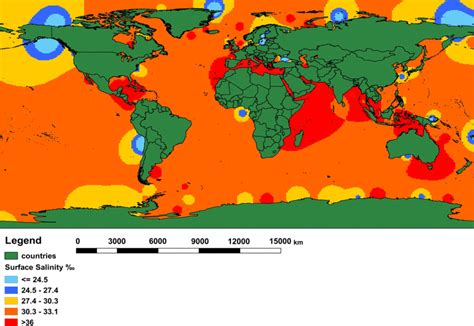 Dispersion of salinity in the world if there is climate change with the... | Download Scientific ...