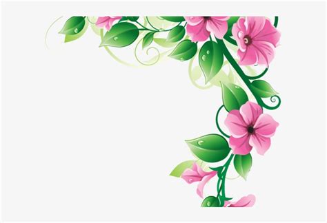 Flowers Borders Clipart Transparent - Flower Corner Border Png PNG ...