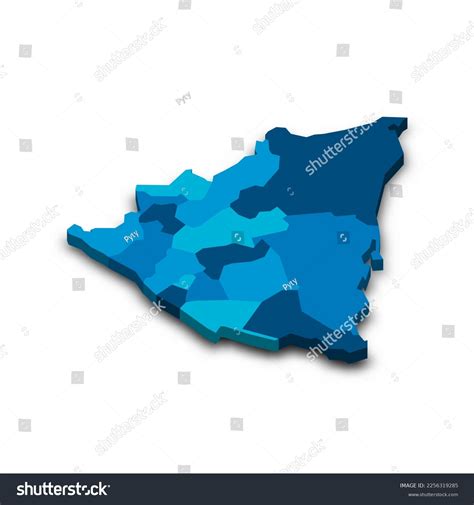 Nicaragua Political Map Administrative Divisions Stock Vector (Royalty ...