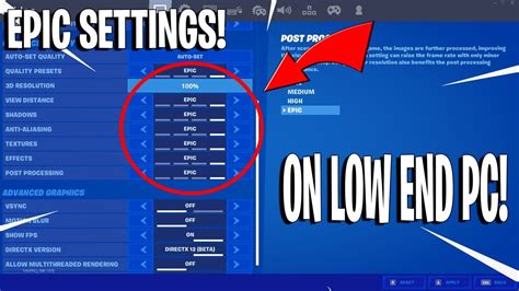 How To Play Epic Settings On LOW END PC! (Fortnite Battle Royale) - YouTube