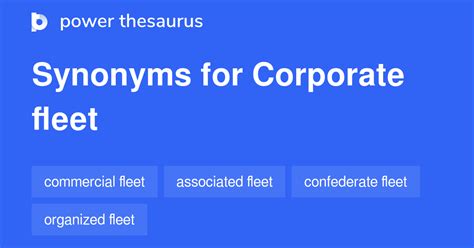 Corporate Fleet synonyms - 10 Words and Phrases for Corporate Fleet