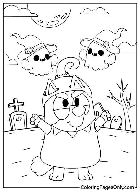 28 Bluey Halloween Coloring Pages - ColoringPagesOnly.com