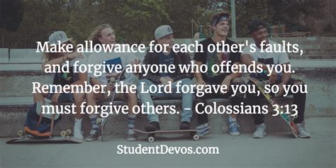 Daily Bible Verse and Devotion - Colossians 3:13 | Student Devos ...