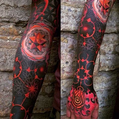 Under Arm | Arm sleeve tattoos, Black sleeve tattoo, Red tattoos