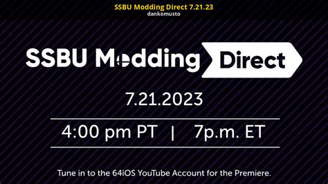 SSBU Modding Direct 7.21.23 [Super Smash Bros. Ultimate] [Blogs]