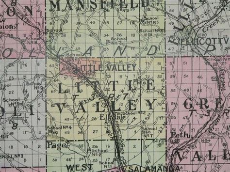 Large Map 1912 Cattaraugus County NY Map New by OldMapsandPrints Little Valley, Ny Map, Allegany ...