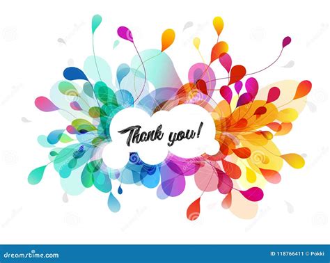 Abstract Colored Flower Background with Thank You Text. Stock Vector - Illustration of curve ...