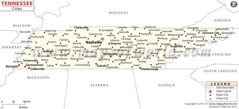 Tennessee Map with Cities | Map of Tennessee with Cities | Tennessee ...