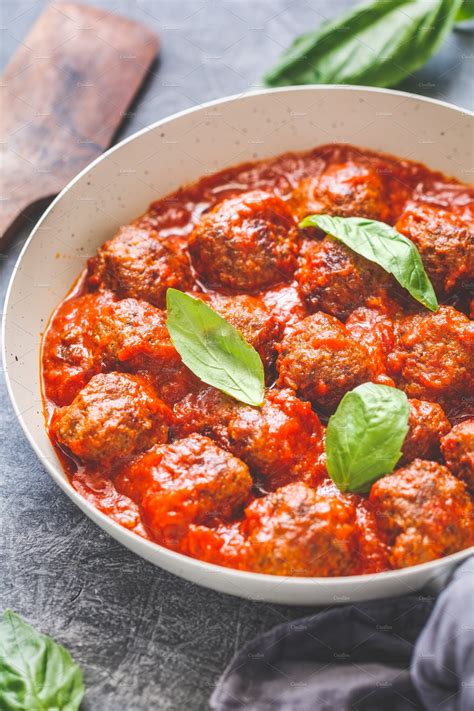 Tasty beef meatballs in tomato sauce featuring meatballs, meat, and ...