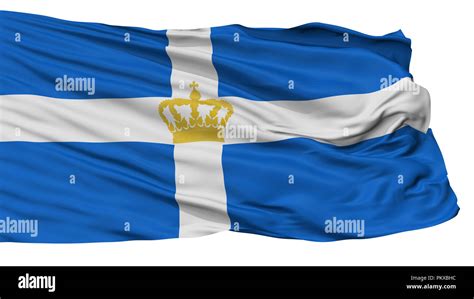 Hellenic Kingdom 1935 Flag, Isolated On White Background, 3D Rendering ...