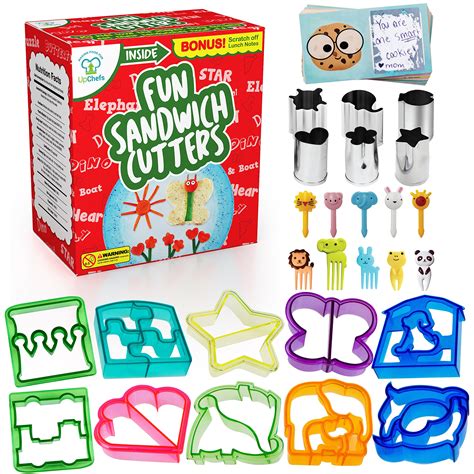 Fun Sandwich and Bread Cutter Shapes for kids - 10 Crust Cookie Cutters - PLUS 740120061931 | eBay