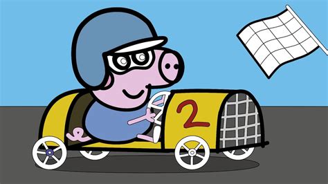 Coloring pages Peppa Pig coloring Book George race car driver - YouTube