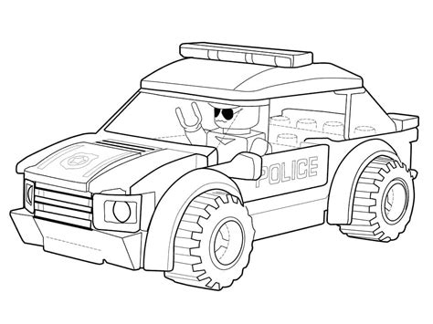 Lego Police Car coloring page - Download, Print or Color Online for Free