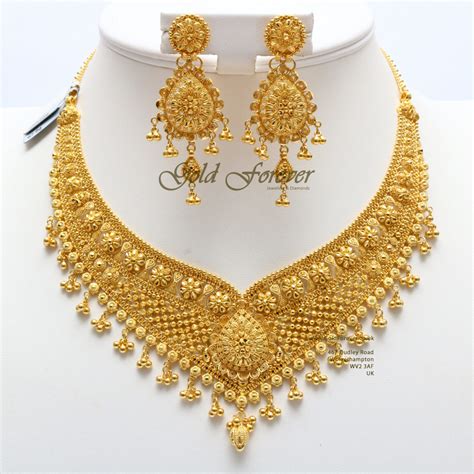 22 Carat Indian Gold Necklace Set 67.6 Grams code:NS1006 | Gold Forever