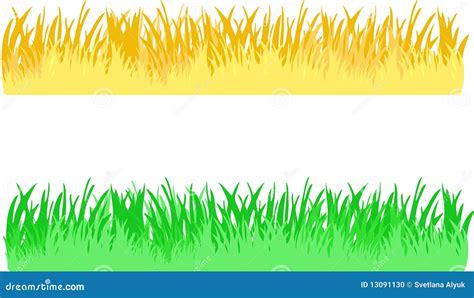 Grass Border Vector Stock Photo - Image: 13091130