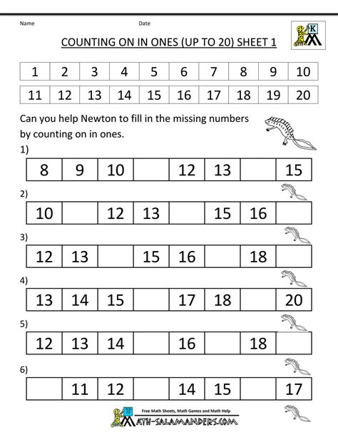 Kindergarten Math Worksheets - Kindergarten