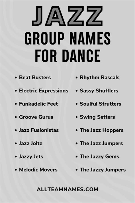 271 Dynamic Group Names For Dance Teams