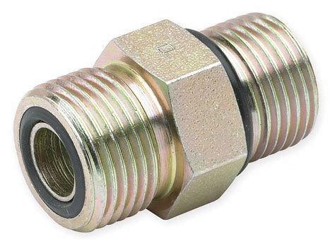 PARKER Straight Thread Connector, 1/2 in Tube Size, Metal, — Hex Size - 1XCJ5|8 F5OLO-SS - Grainger