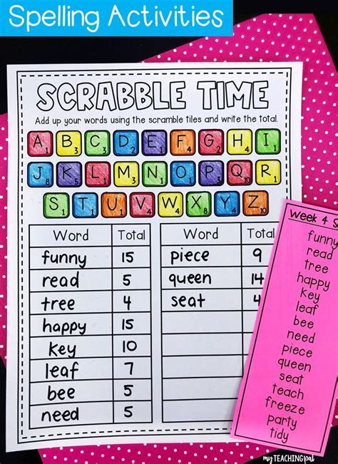 Spelling Activities for Any List | Spelling activities, Word sort activities, Spelling words