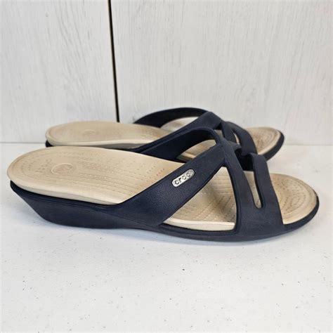 Crocs Sandals Patricia Slide II Navy Blue Straps Comf… - Gem