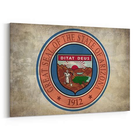 Arizona State Seal Wall Art Canvas Arizona State Seal Canvas - Etsy