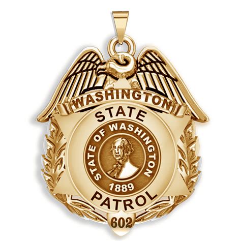 Personalized Washington State Patrol Badge with Rank and Number - PG101150