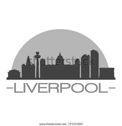 Liverpool Skyline Silhouette Design City Vector Stock Vector (Royalty ...