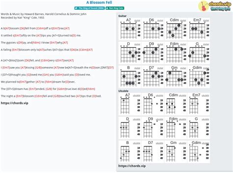 Chord: A Blossom Fell - tab, song lyric, sheet, guitar, ukulele | chords.vip