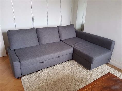 IKEA Corner sofa-bed with storage FRIHETEN, in grey fabric, in great condition, purchased in ...