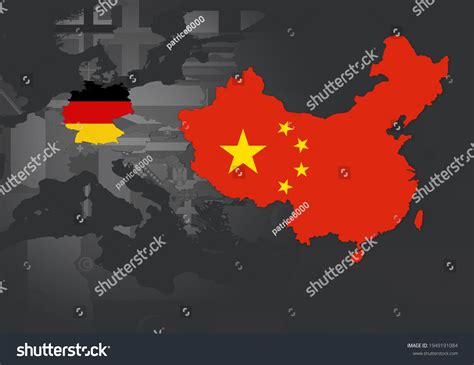 Germany China Flag World Map Grey Stock Illustration 1949191084 ...