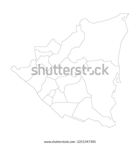 Nicaragua Political Map Administrative Divisions Stock Vector (Royalty ...