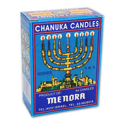 44 Classic Hanukkah Candles. Assorted Colors. Height 4 Inches / 10 cm.