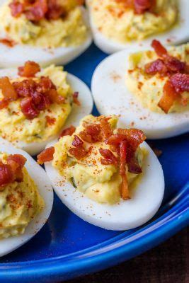 Best-Ever Deviled Eggs with Bacon - NatashasKitchen.com Best Deviled Egg Recipe Ever, Devilled ...