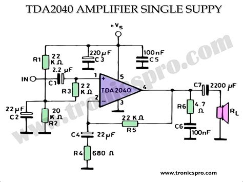 TDA2040 Power Amplifier 25W Single Supply - TRONICSpro