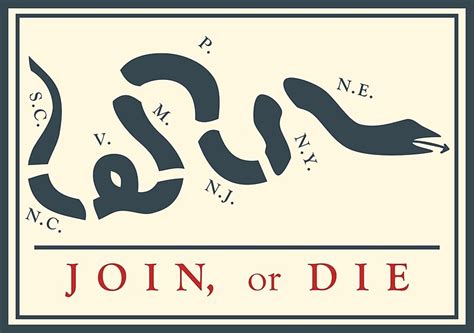 "Ben Franklin Join or Die Cartoon Poster" by linesandcolors | Redbubble