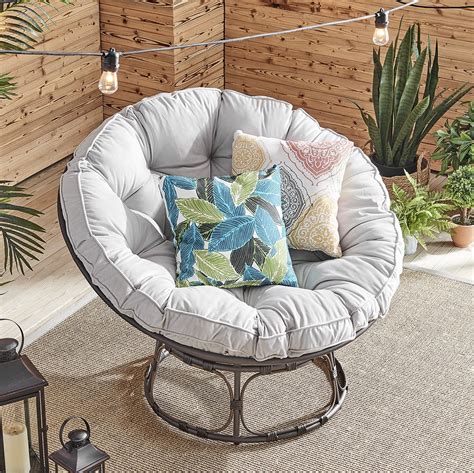 Barton Indoor/Outdoor Papasan Chair Round Chair with Soft Cushion (Grey) - Walmart.com