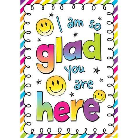 I Am So Glad You Are Here Positive Poster - TCR7480 | Teacher Created ...